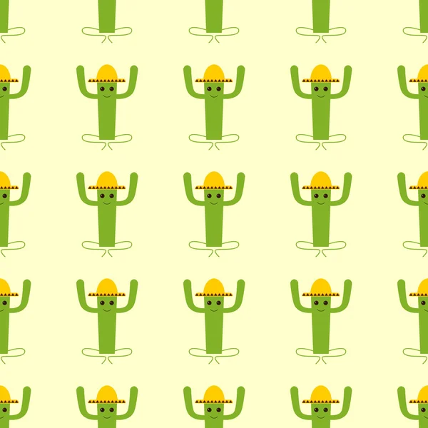 Mexický kaktus bezešvé pozadí — Stockový vektor