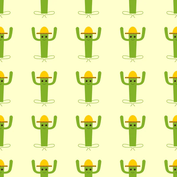 Fondo sin costuras de cactus mexicano — Archivo Imágenes Vectoriales