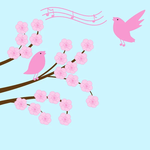 Branche de sakura de fleur — Image vectorielle