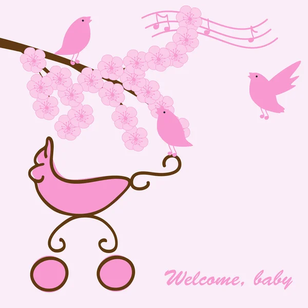 Baby Girl Shower — Stock Vector