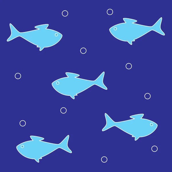 Fondo con peces azules — Vector de stock