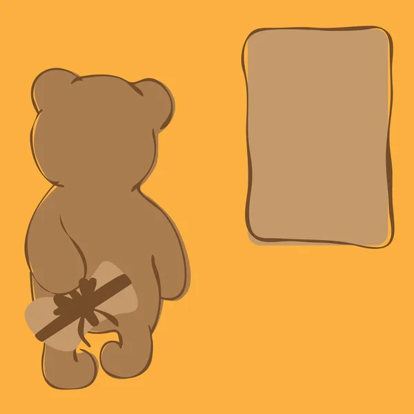 Üdvözlés kártya-val barna medve — Stock Vector