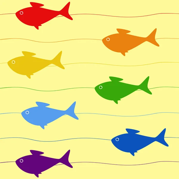 Sfondo pesce arcobaleno — Vettoriale Stock