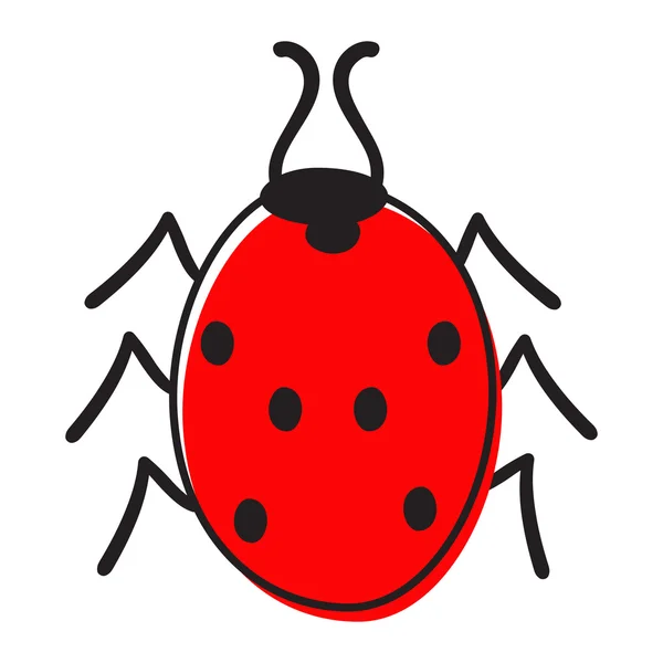 Coccinella isolata — Vettoriale Stock