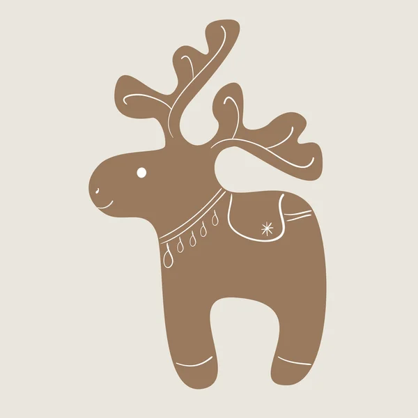 Christmas reindeer cookie — Stock Vector