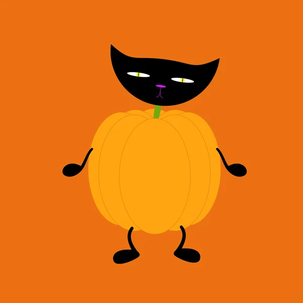 Calabaza con cabeza de gato — Vector de stock