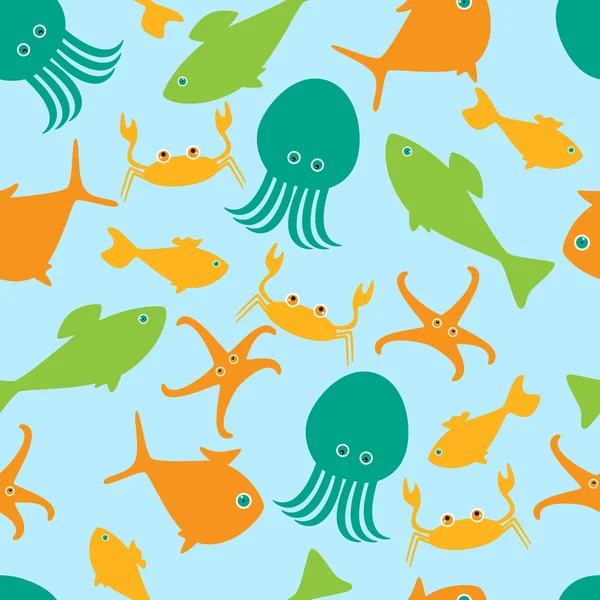 Marine life pattern — Stock Vector