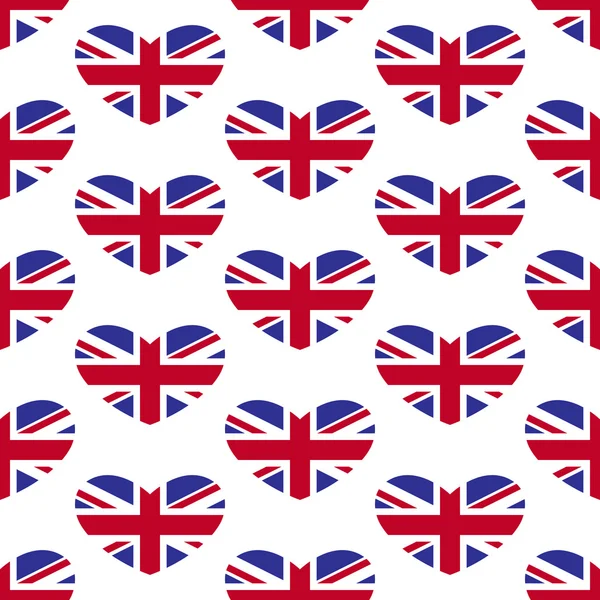 Union Jack hart patroon — Stockvector