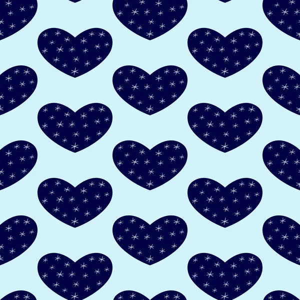 Fondo con corazones de invierno — Vector de stock