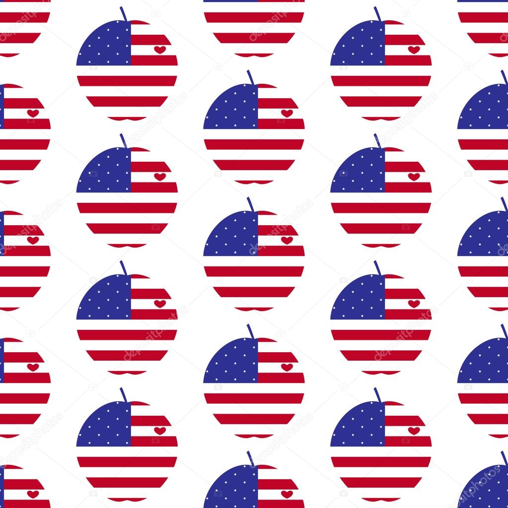 American big apple with heart pattern