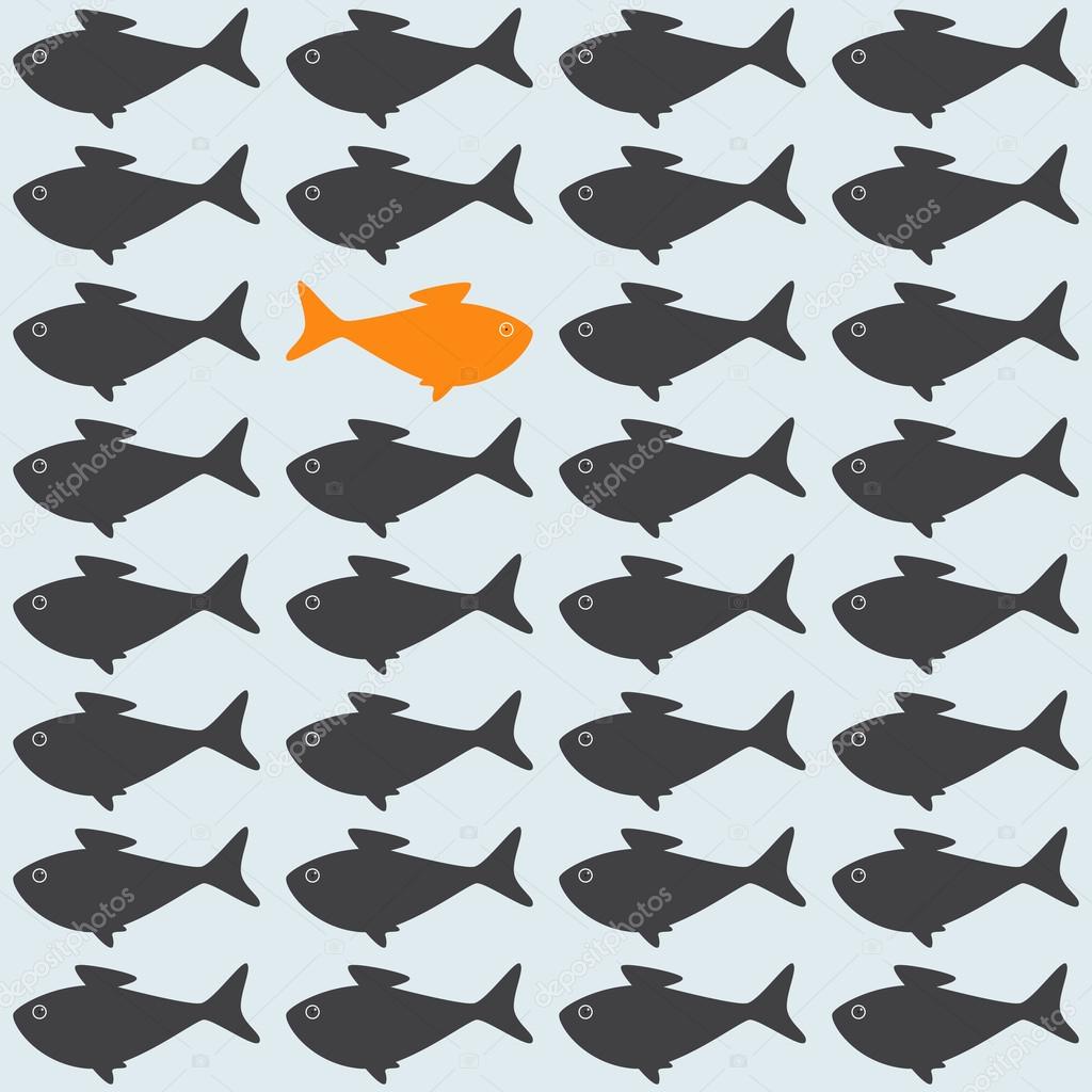 Background with opposite goldfish