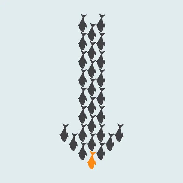 Flèche de poisson droit vers le bas — Image vectorielle
