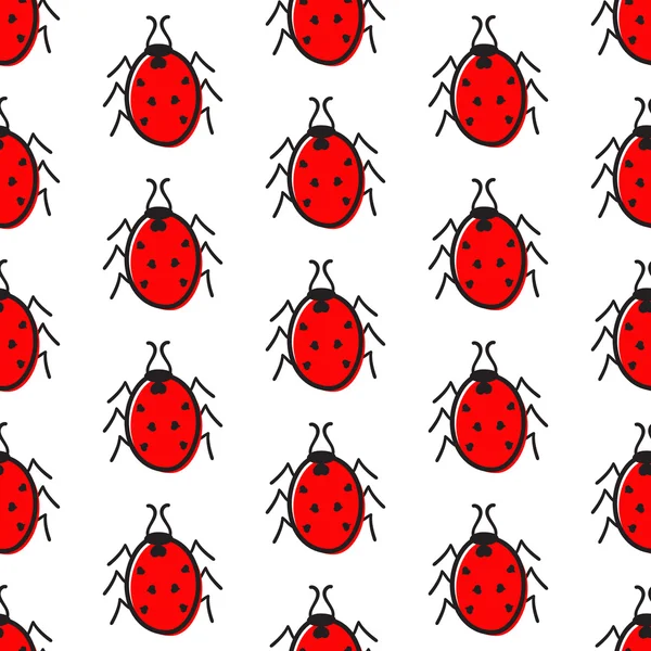 Pattern with ladybugs — Stock Vector