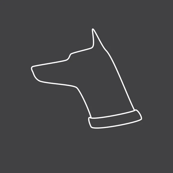 Głowa psa z nastawił uszy logo szablon — Wektor stockowy