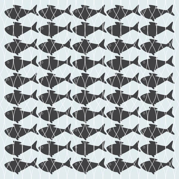 鱼和网 — 图库矢量图片