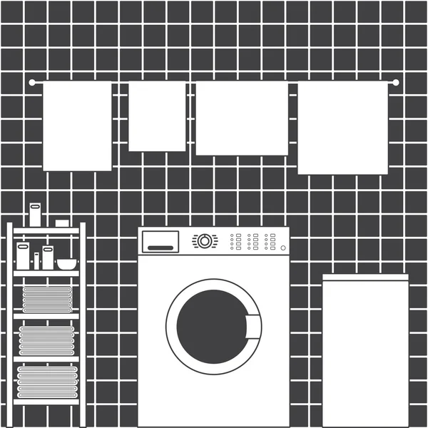 Lavadero interior — Vector de stock