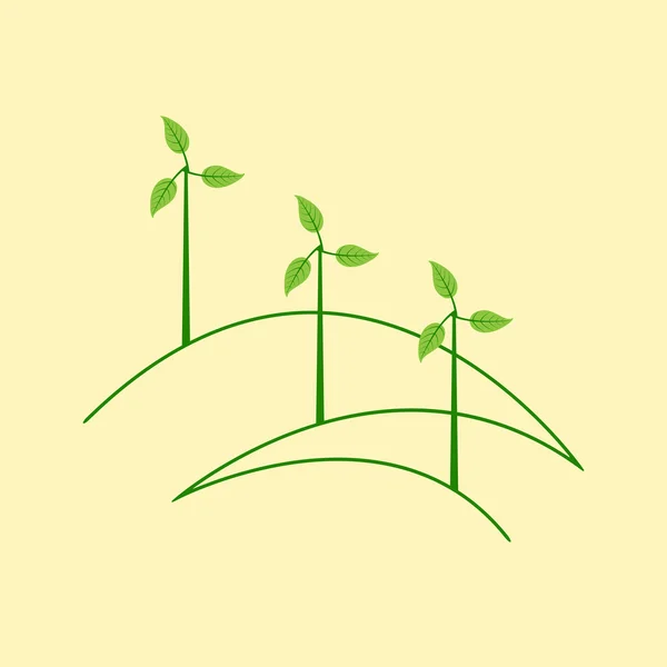 Molinos de viento con hojas — Vector de stock