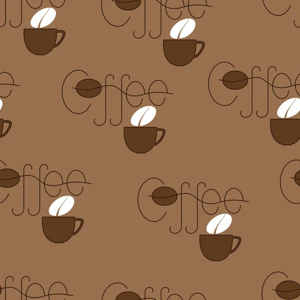 Koffie en cup patroon — Stockvector