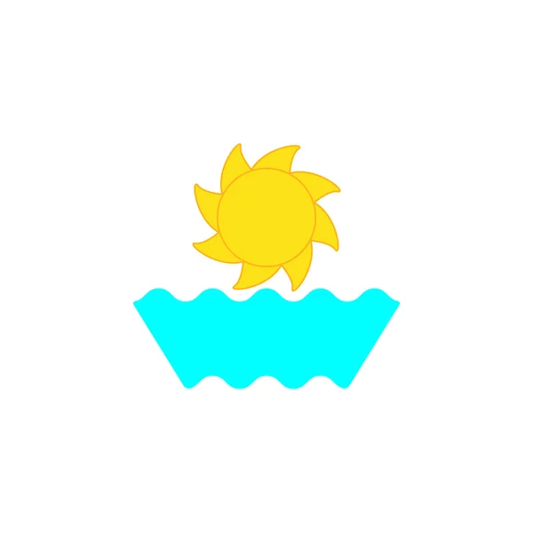 Soleil et vagues — Image vectorielle