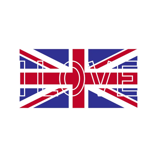 İngiliz bayrağı seviyorum — Stok Vektör