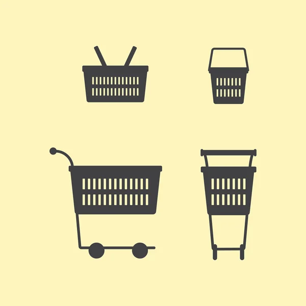 Shopping baskets and carts — Stock Vector