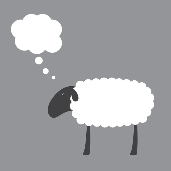 Sheep with dream bubble — Stock Vector