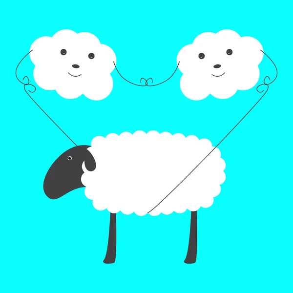 Sheep and clouds — Stock Vector