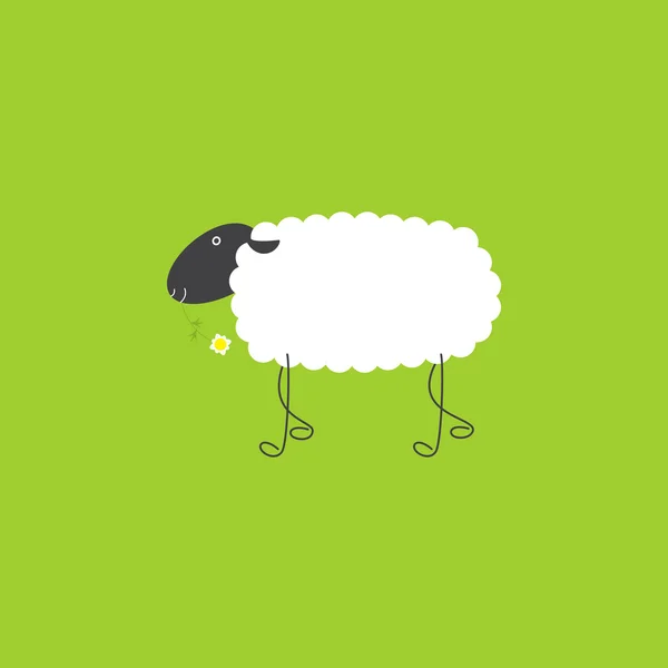 Sheep with chamomile — Stock Vector