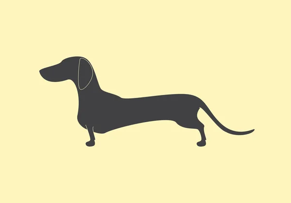 Silueta Dachshund — Vector de stock