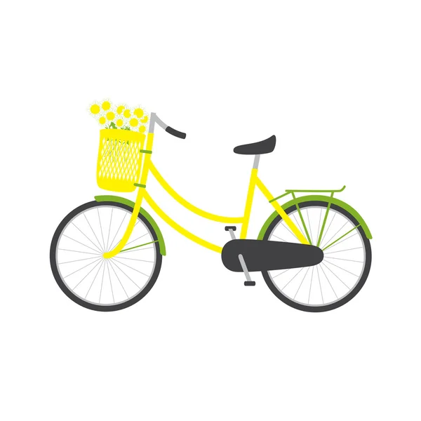Ποδήλατο και τα χαμομήλια — Διανυσματικό Αρχείο