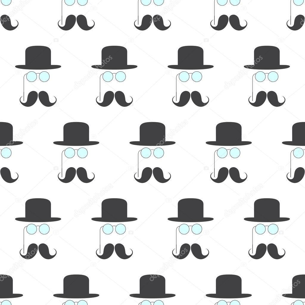 Pattern with pince-nez, mustache and hat