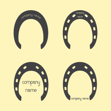 Grey horseshoes logo template
