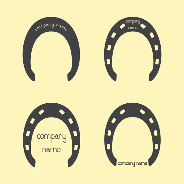 Grey horseshoes logo template — Stockvector