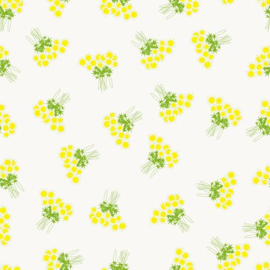 Pattern with chamomile bouquets