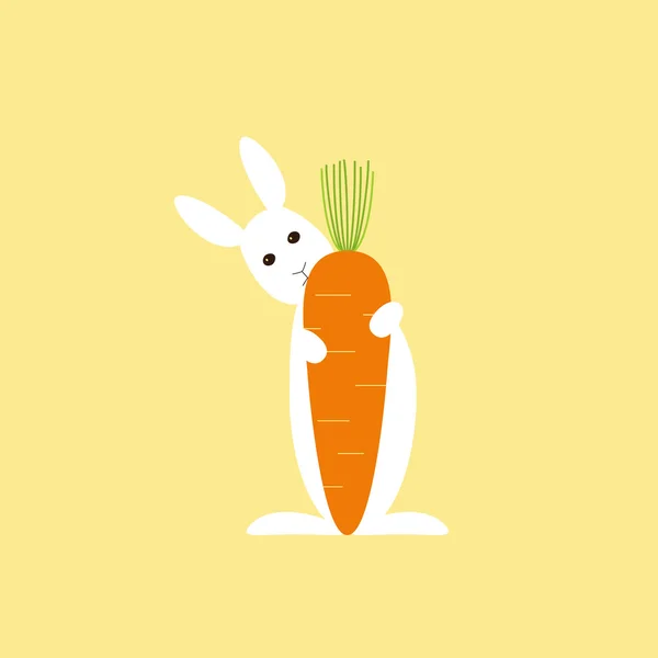 Bunny and carrot — Stock Vector
