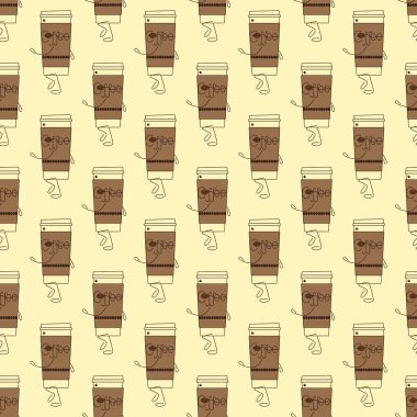 Background with take away coffee cup
