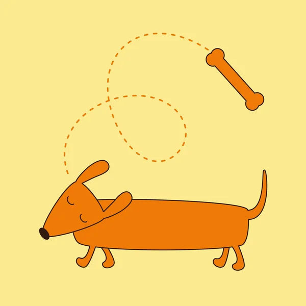 Dreaming dachshund — Stock Vector