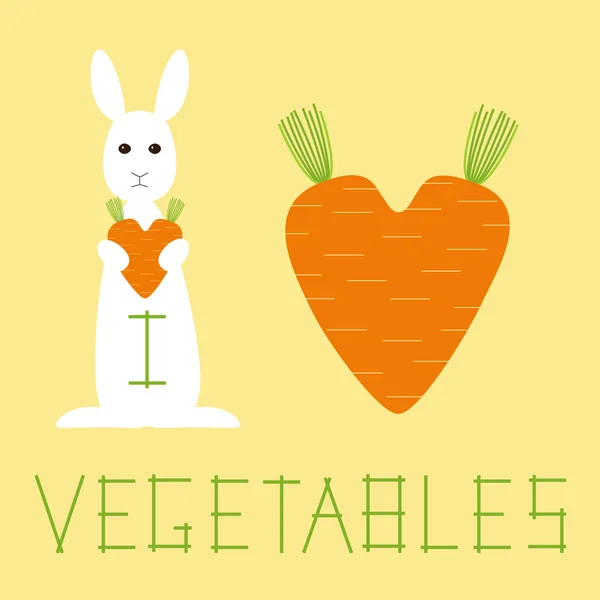 Bunny with carrot heart — Stock vektor
