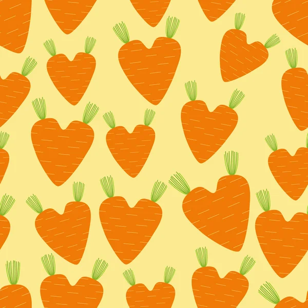 Pattern with carrot hearts — Stok Vektör