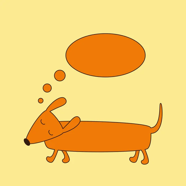 Dachshund avec bulle de rêve — Image vectorielle