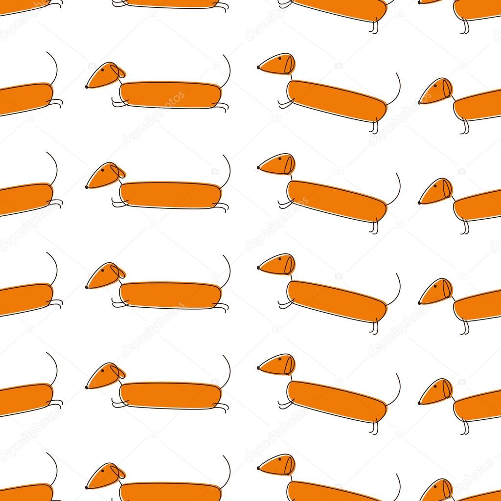 Background with jumping dachshund