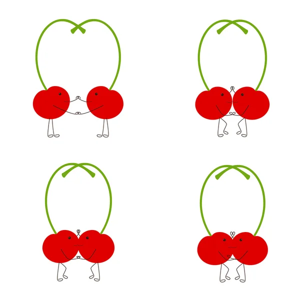 Cerezas bailando — Vector de stock