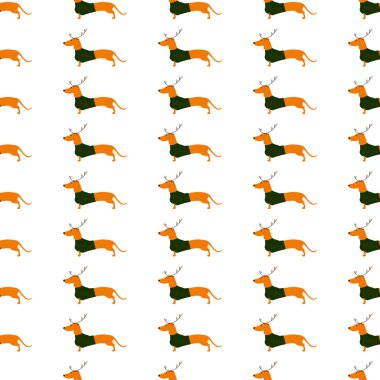 Dachshund Noel kıyafetli ile arka plan