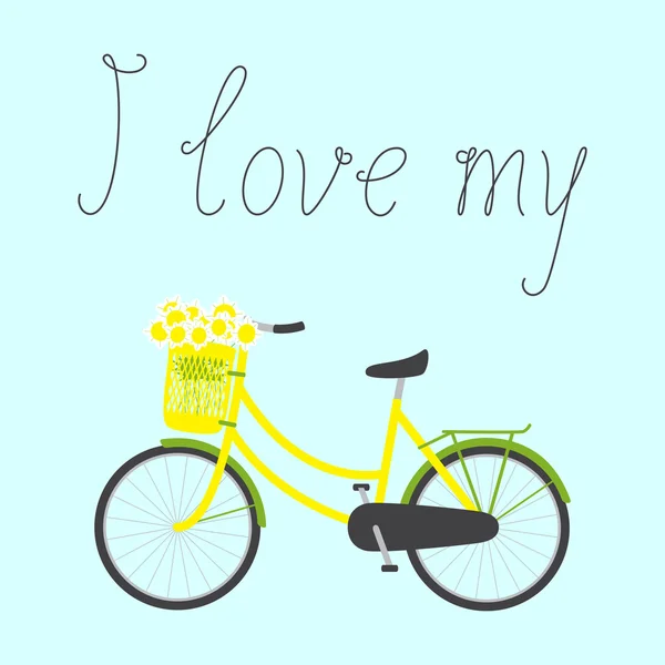 Îmi place bicicleta — Vector de stoc
