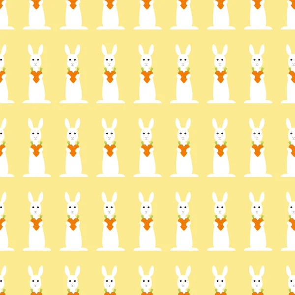 Contexte avec répétition du cœur de lapin et de carotte — Image vectorielle