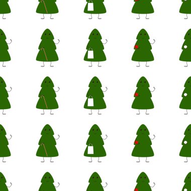 Sevimli Noel ağacı karakterlerle desen