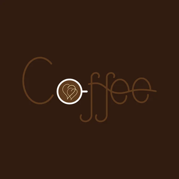 Kaffee-Schriftzug mit Kaffeetasse — Stockvektor