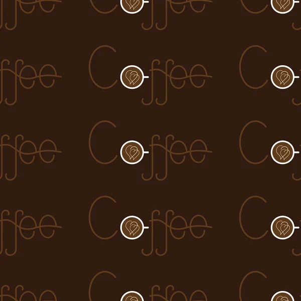 Patroon met koffie belettering — Stockvector