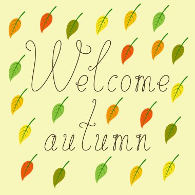 Hoşgeldiniz sonbahar tebrik kartı