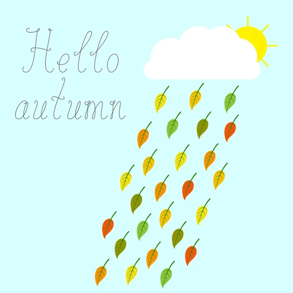 Φθινόπωρο ευχετήρια κάρτα με φύλλα — Διανυσματικό Αρχείο